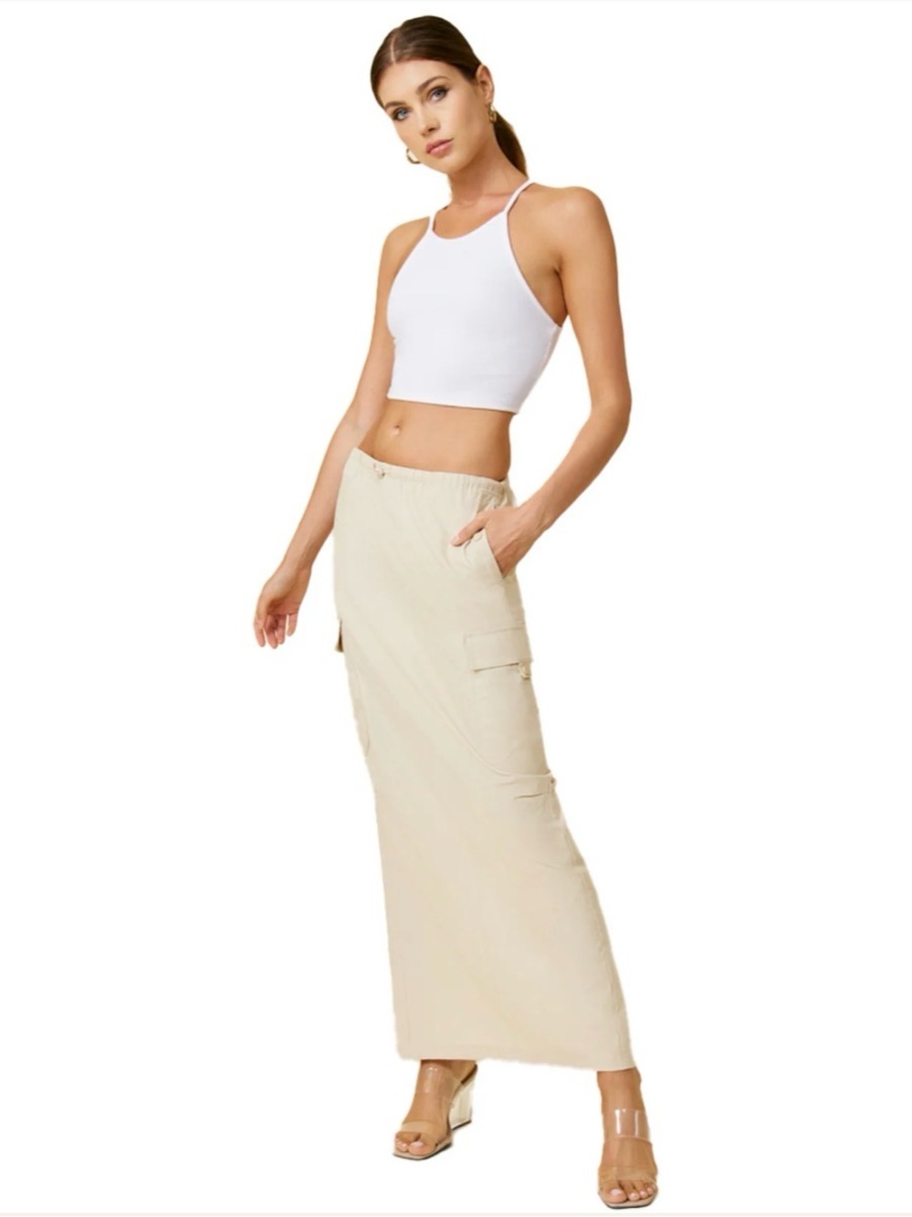 Line & Dot piper Cargo Maxi Skirt NWT
